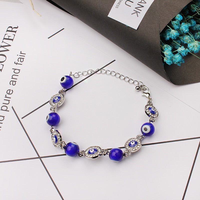 Blue Evil Eyes Bracelet Charms Bracelets For Men Zinc Alloy Blue Lucky Erotic Eye Turkish Bracelet For Women