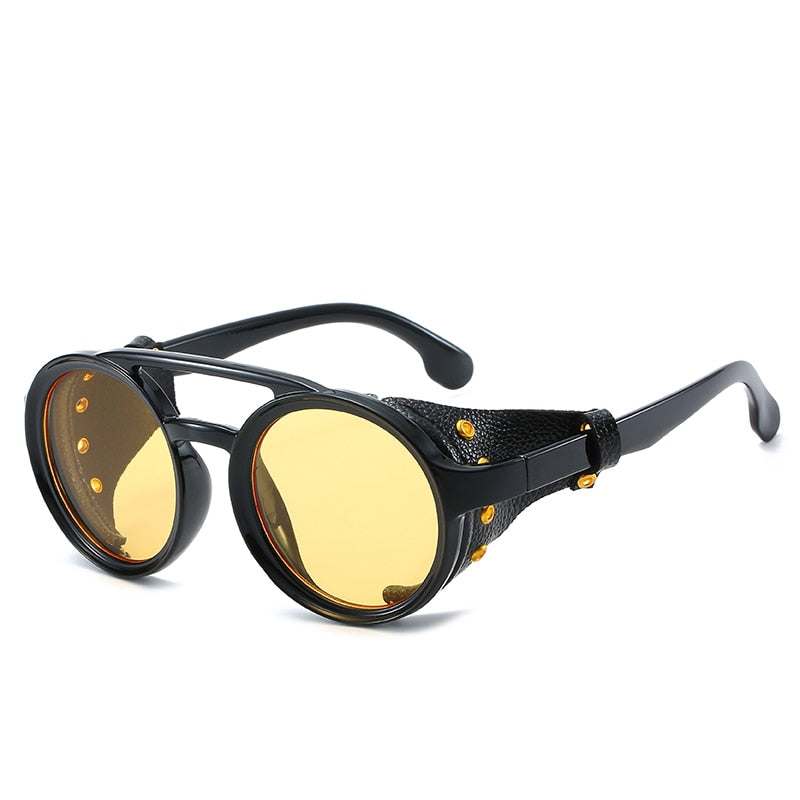 New Steampunk Sunglasses Brand Design Round Sunglass Men Women Vintage Punk Sun glasses UV400 Shades Eyewear