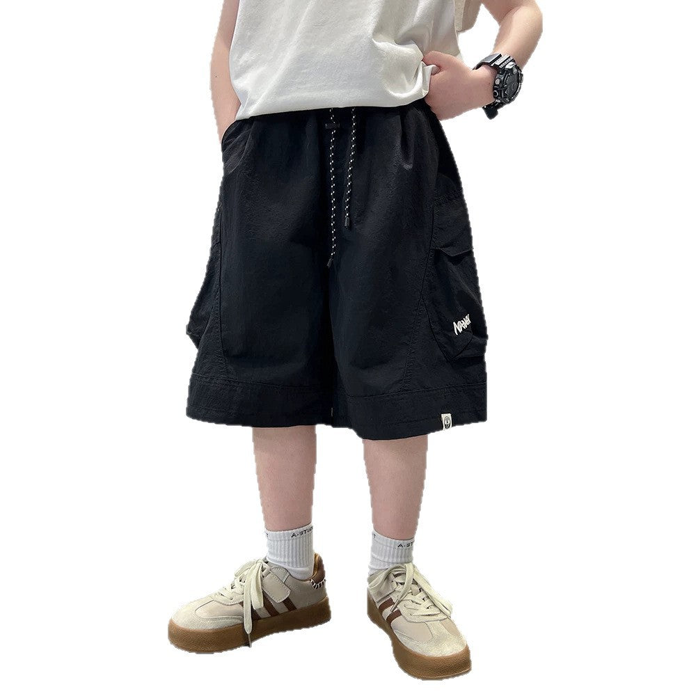 Casual Cargo Shorts for Boys  Lightweight Loose Fit Mid-Length Pants Trendy