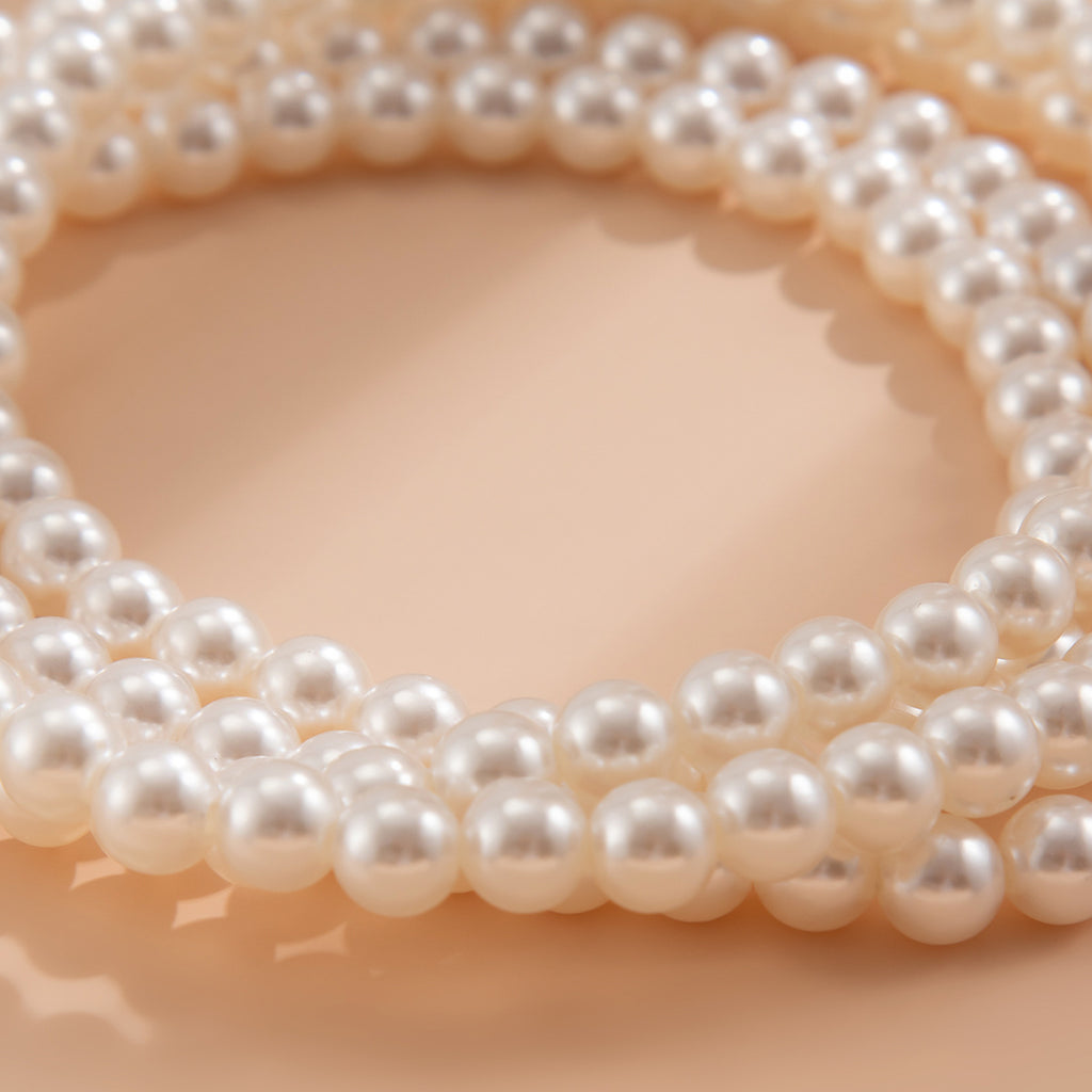 Light luxury style imitation pearl sexy chain ankle chain double-layer temperament bead ankle loop