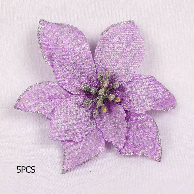 10PCS Artificial Flowers Christmas Tree Ornaments Christmas Decorations for Home Xmas Tree New Year Decor Navidad 2019 natale