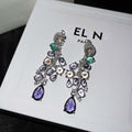 Luxurious colorful purple earrings long banquet dress temperament earrings earrings earrings jewelry for women