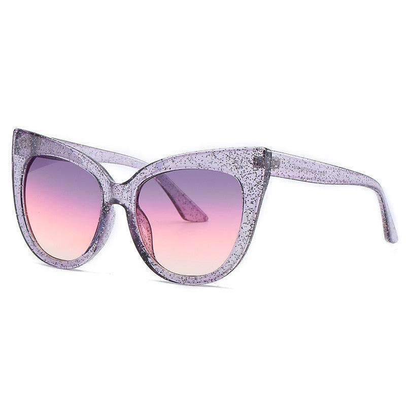 New Brand  Star Style Luxury Sunglasses Women Oversized Cat Eye Sunglasses Female Vintage Round Big Frame Outdoor Sunglass UV400