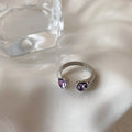 Niche design sense zircon love flower ring set female retro personality simple and versatile temperament ring with adjustable opening
