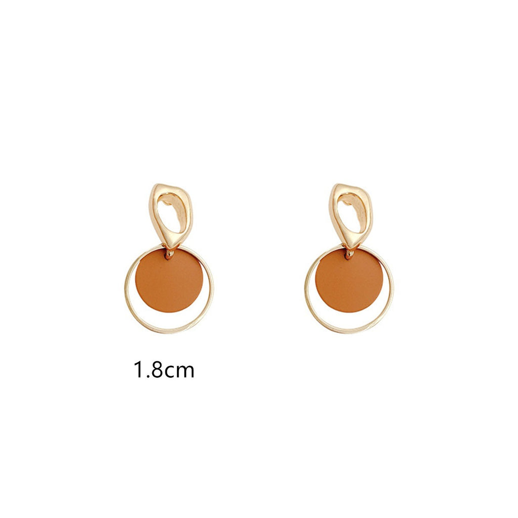 Personalized contrasting circular earrings for women's new geometric shaped earrings
