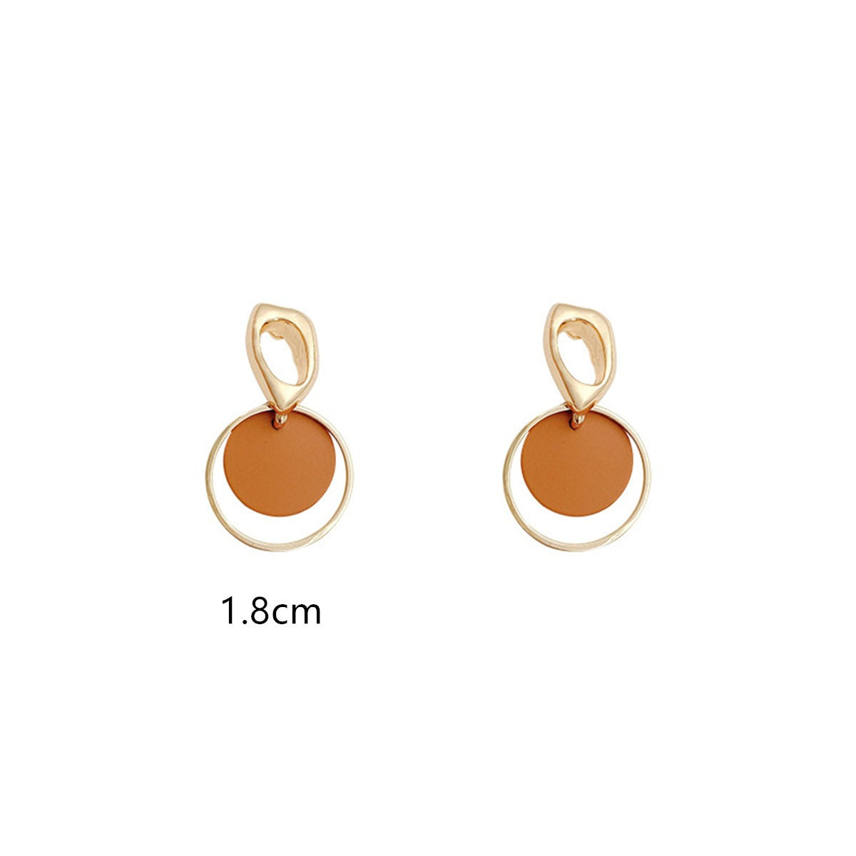 Personalized contrasting circular earrings for women's new geometric shaped earrings
