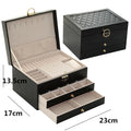 Jewelry Box with Watch Pillow 3-layer Large Capacity Jewelry Casket Jewelry Organizer Earring Holder Jewelry Storage Gifts