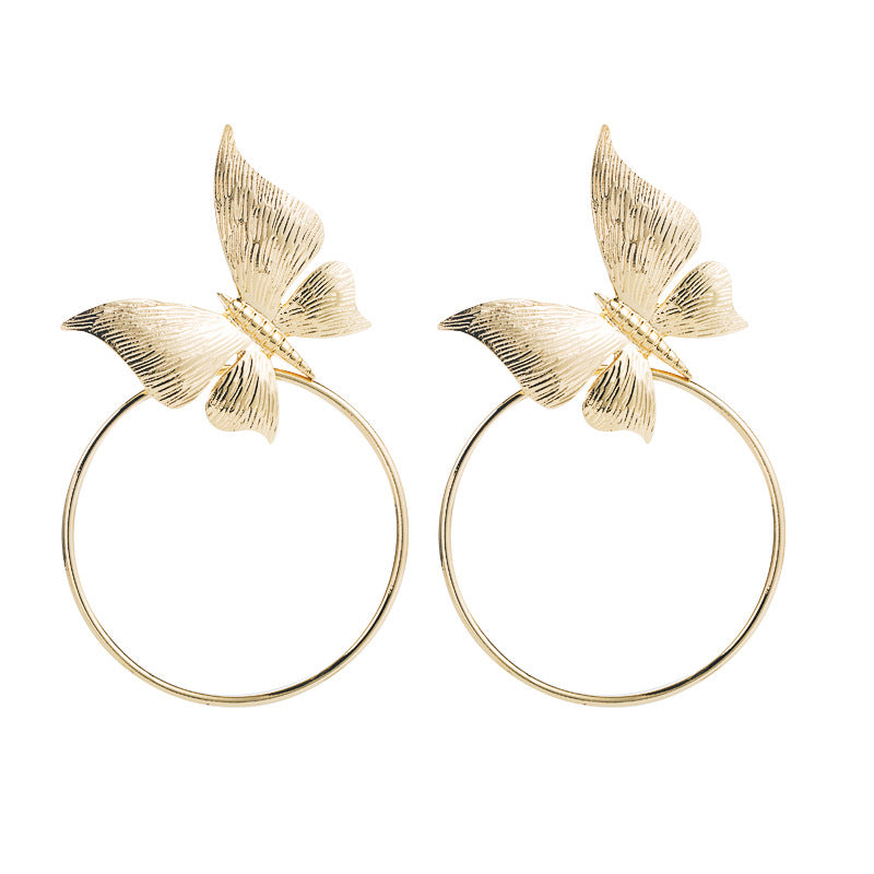 Fashion Alloy Butterfly Personality Earrings Women's Minimalist Trend Earrings