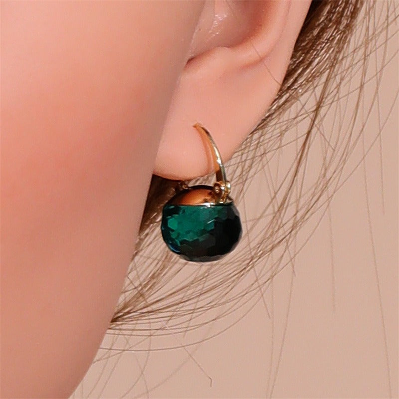 Fashionable round crystal earrings for women's spherical earrings