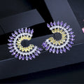 Fashionable and versatile, sparkling zircon earrings, personalized diamond stud earrings