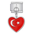 Love Flag Pendant Italian Module Bracelet Single Hook DIY Elastic Splicing Titanium Steel Strap Chain