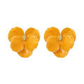 Alloy Drip Oil Flower Earrings Yellow Enamel Butterfly Petals Earrings