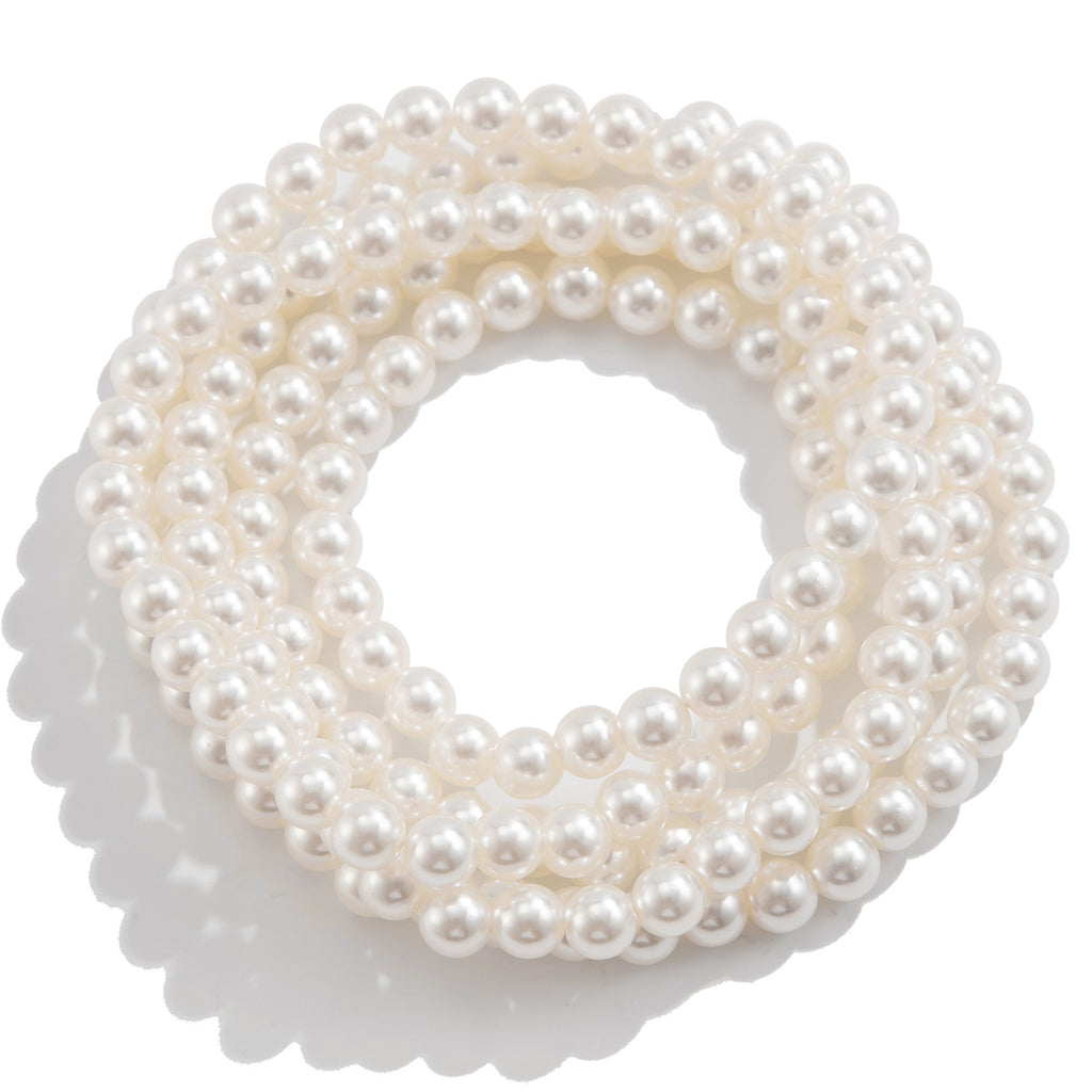 Light luxury style imitation pearl sexy chain ankle chain double-layer temperament bead ankle loop