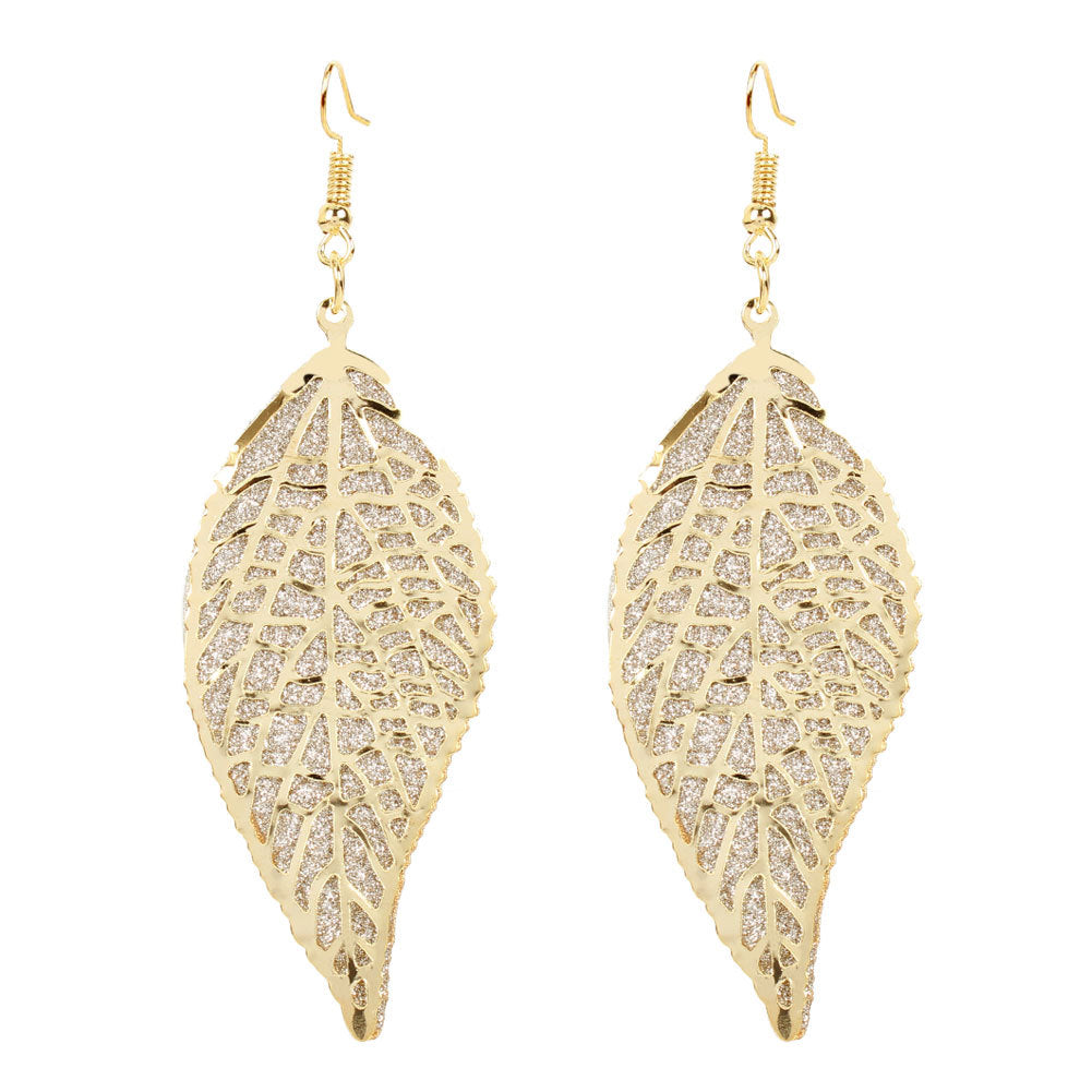 Simple Retro Alloy Leaf Frosted Earrings Earring Personality Earrings Women
