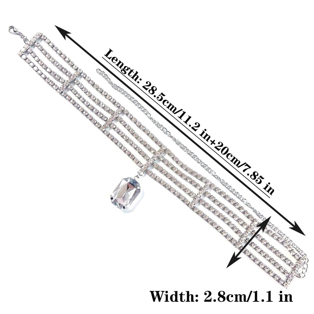 Elegant retro row diamond choker exaggerated light luxury fashion small cold wind necklace woman