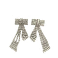 Niche brand retro fashion bow zircon earrings