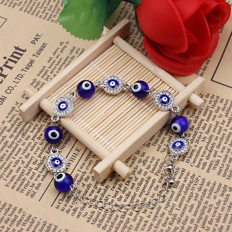 Blue Evil Eyes Bracelet Charms Bracelets For Men Zinc Alloy Blue Lucky Erotic Eye Turkish Bracelet For Women