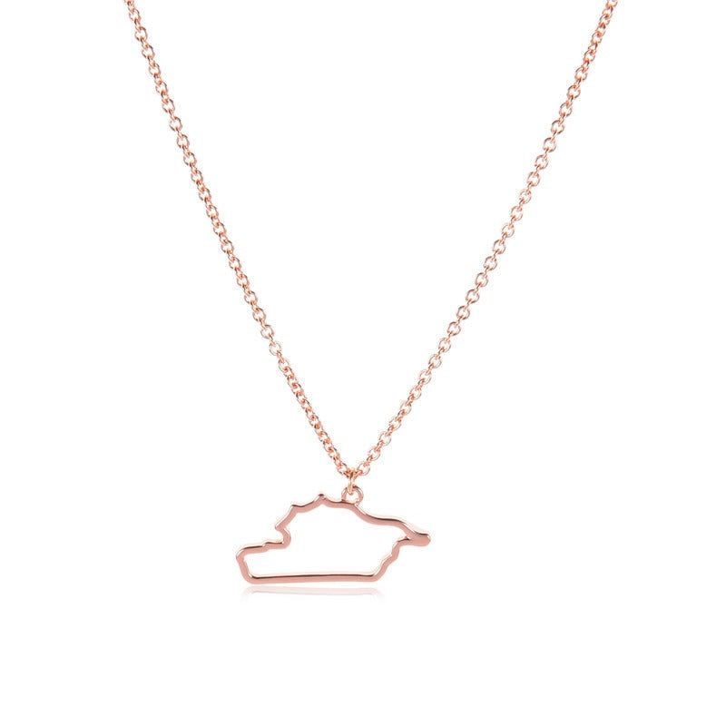 African Ireland Syria Jamaica Israel Nigeria Puerto Rico US France National Map Necklace