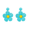 Grass hemp thread handmade flower earrings Bohemian earrings beach style