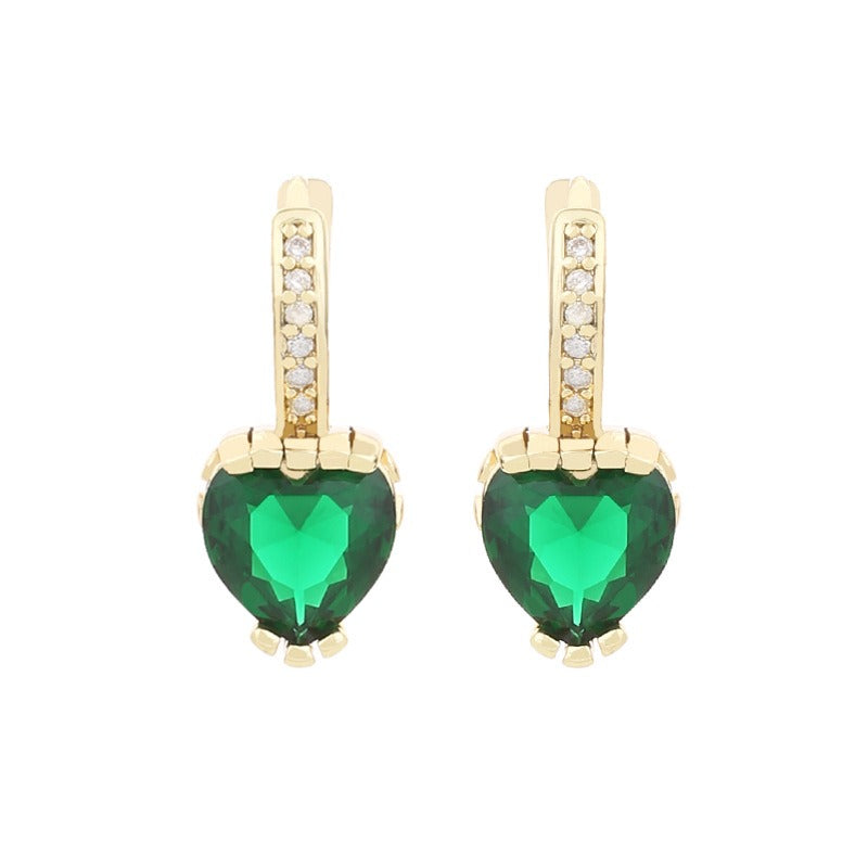 Fashion Heart Shaped Zircon Earrings