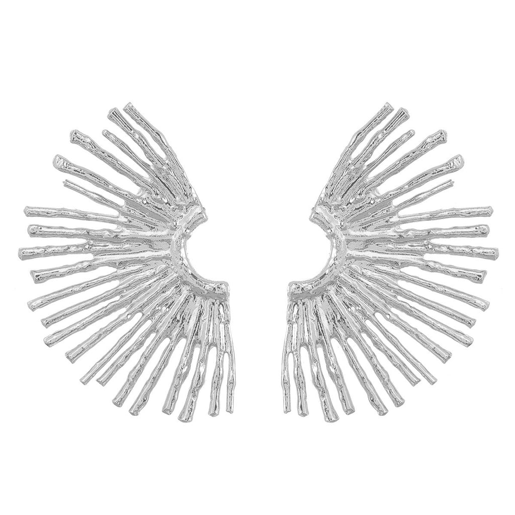 Exaggerated alloy half edge sunflower earrings for women's retro earrings