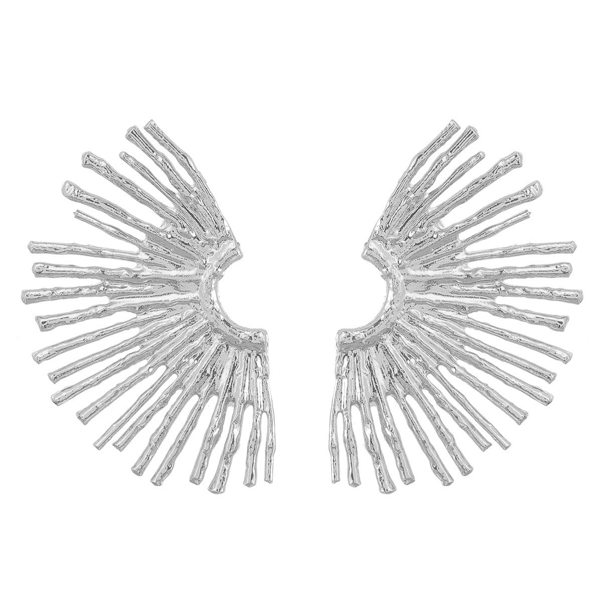 Exaggerated alloy half edge sunflower earrings for women's retro earrings
