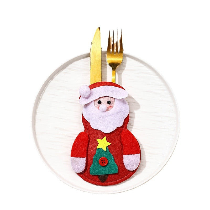 Christmas decorations, Christmas table decorations, Christmas cutlery sets, Santa Claus snowman knife and fork sets