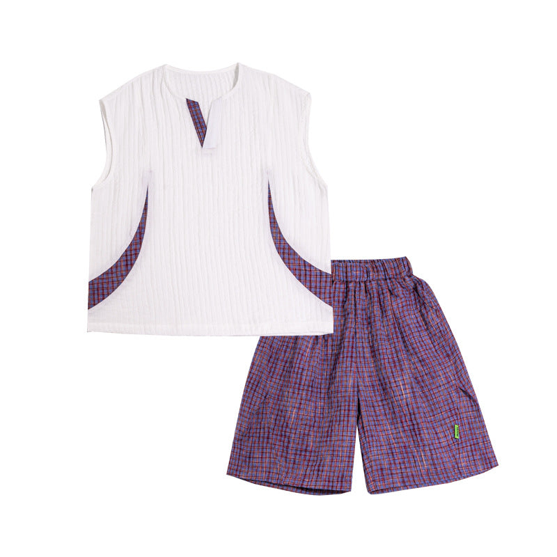 Boy's Sleeveless Vest and Shorts Set