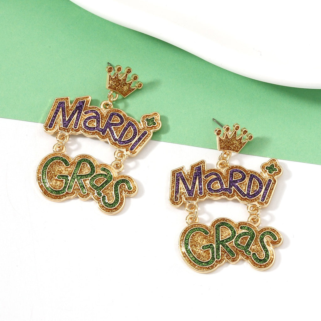 Colorful letter niche design with versatile and luxurious earrings and earrings accessories