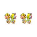 Elegant temperament earrings, female fashion design, dreamy crystal square earrings