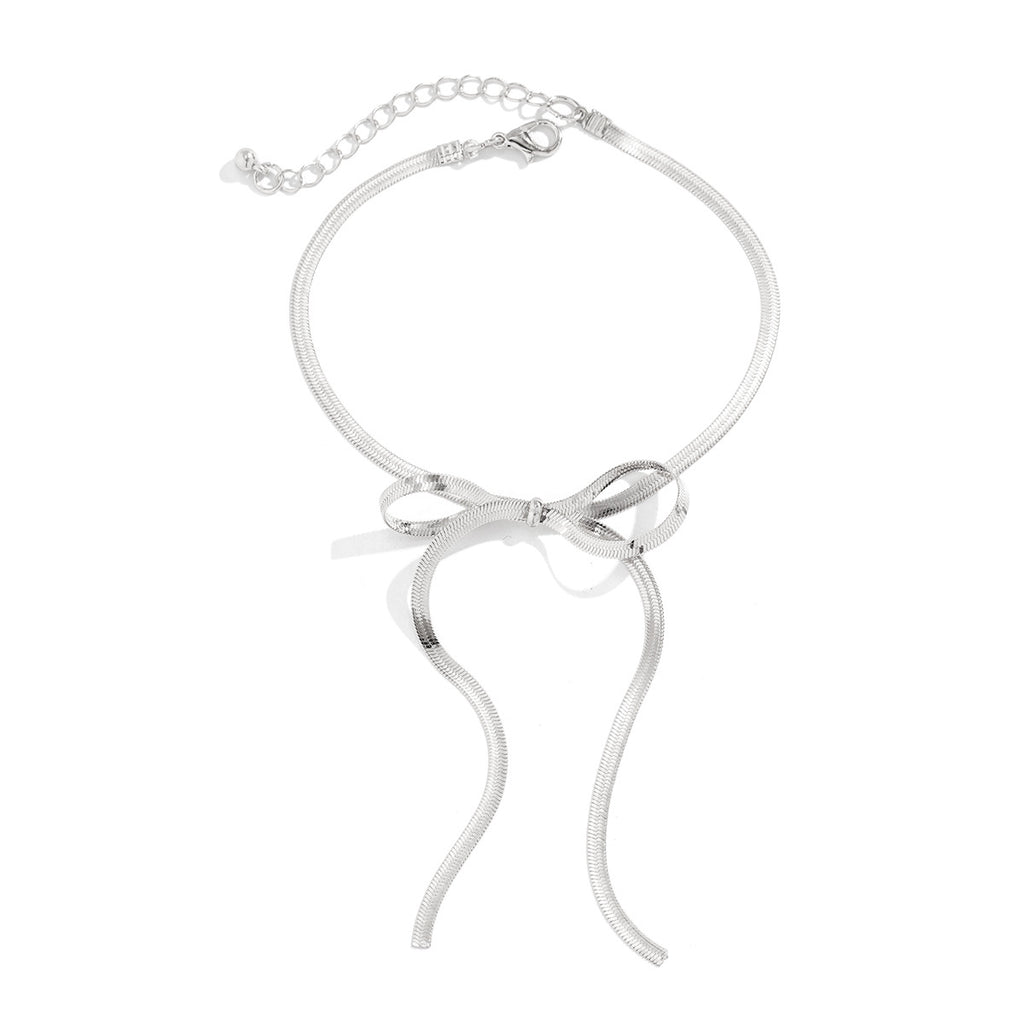 Simple and cool butterfly bow long ankle chain Anklet fashion versatile chain