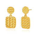 Geometric Square Heavy Industry Earrings Metal Texture Earrings