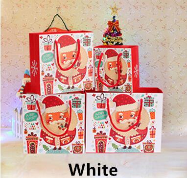 1pc Merry Christmas Kraft Paper Gift Bags Santa Claus Xmas Tree Packing Bags Happy New Year Christmas Candy Bags