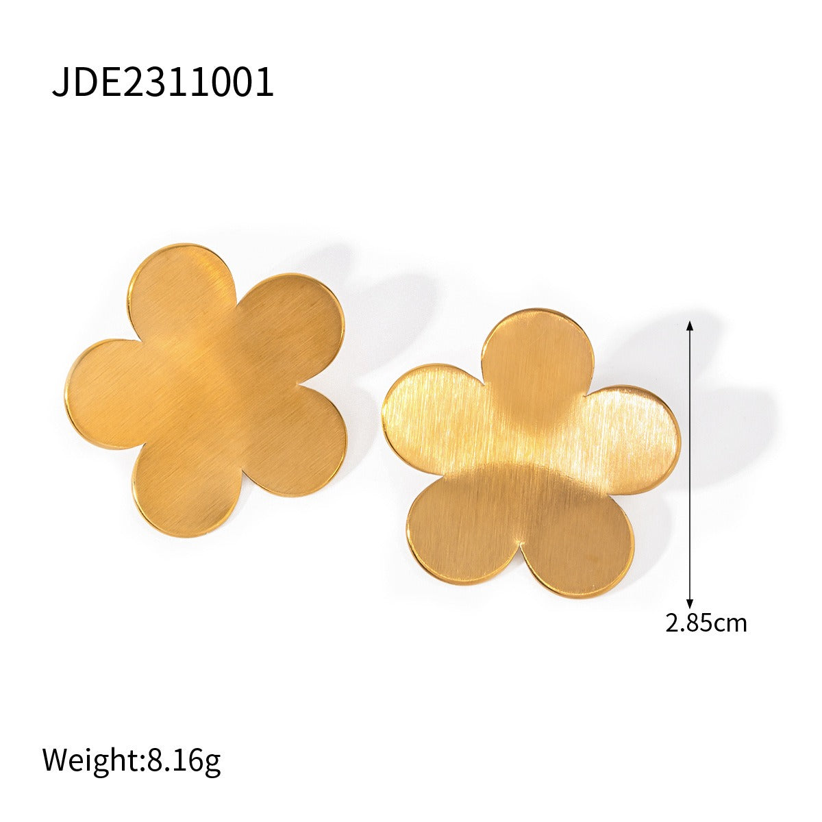 Matte brushed flower earrings with high-end design, earrings and accessories