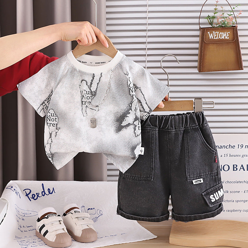 Baby summer clothes short sleeved two-piece set