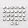 Stainless steel square bead with 26 English letters