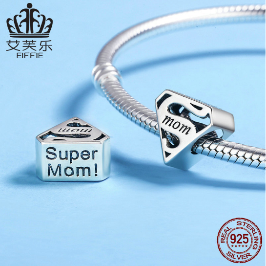 EIFFIE Popular S925 Sterling Silver Hollow Beads Mother's Day Gift Plain Silver Bracelet Accessories SCC429
