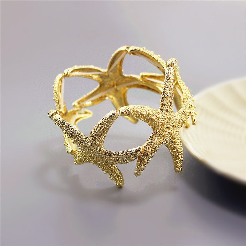 Fashion jewelry Fashionable woman gold is simple and easy the starfish bracelet