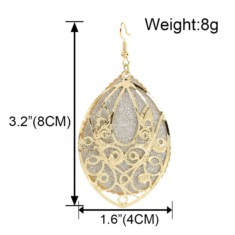 Fashion Creative Retro Frosted Oval Earrings Personality Earrings For Women