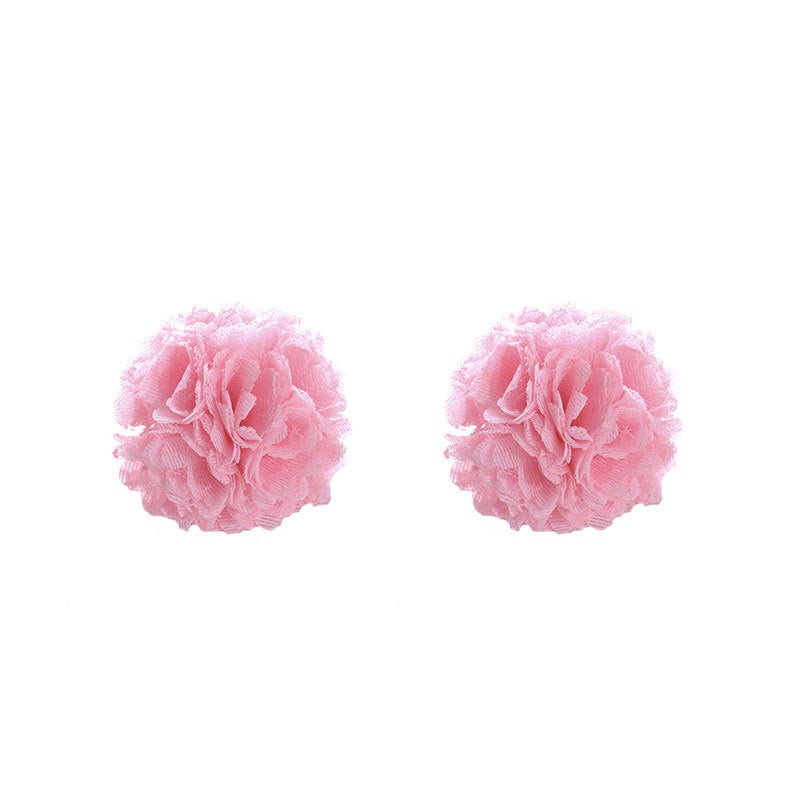 Fashion Handmade Fabric Rose Earrings