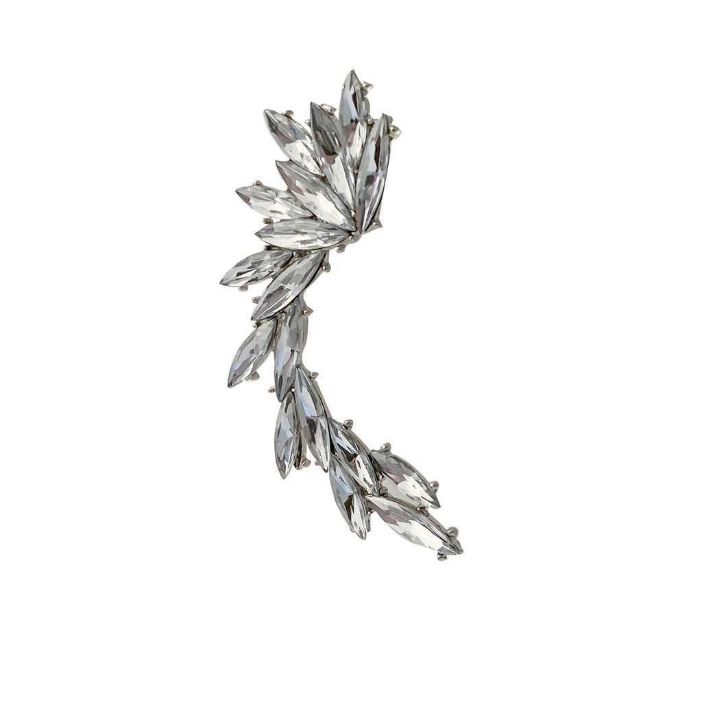 Sweet and cool versatile rhinestone outline elf ear hook exaggerated single alloy niche earring female