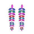 Alloy diamond leaf flower earrings with trendy feminine style earrings