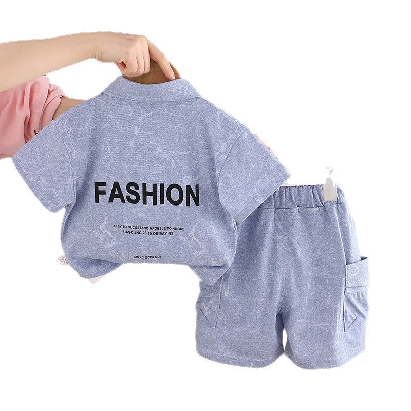 Baby summer casual thin shirt three piece set