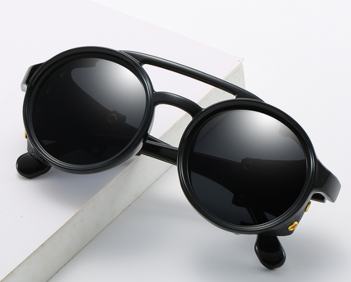 New Steampunk Sunglasses Brand Design Round Sunglass Men Women Vintage Punk Sun glasses UV400 Shades Eyewear