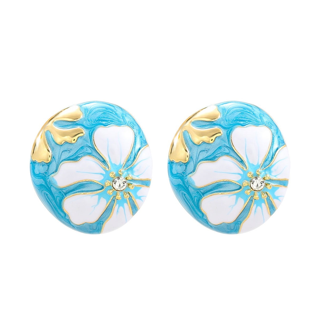 Dripping Oil Earrings for Female Bohemian Flower Earrings