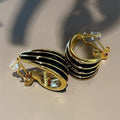 Drip Oil C-Ring Elegant Earrings with High Grade Earrings