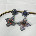 Fashionable and exquisite three-dimensional zirconium inlaid flower zircon earrings and earrings