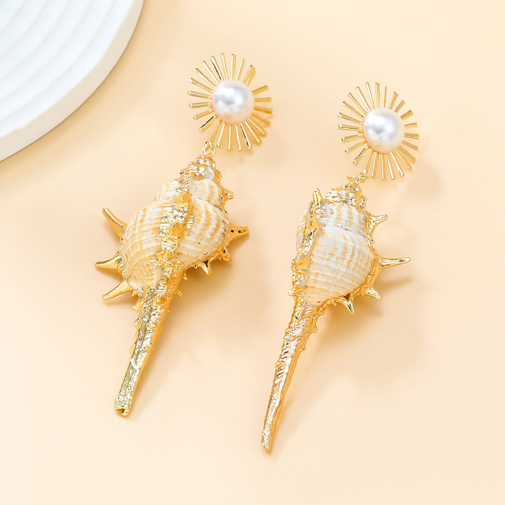 Conch earrings European and American exaggerated earrings for women