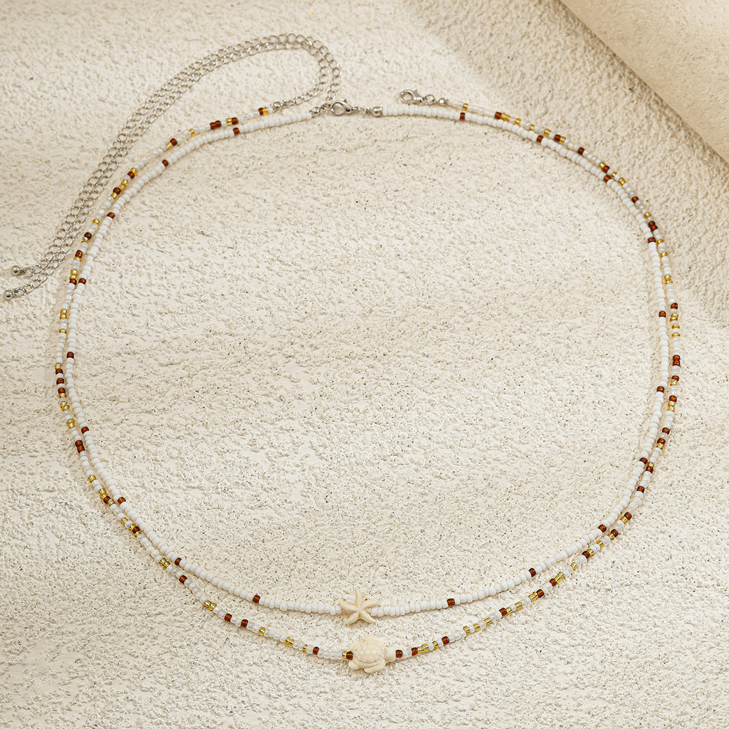Ocean Wind Body Chain Rice Bead Double Waist Chain Sea Star Animal Bead Body Chain