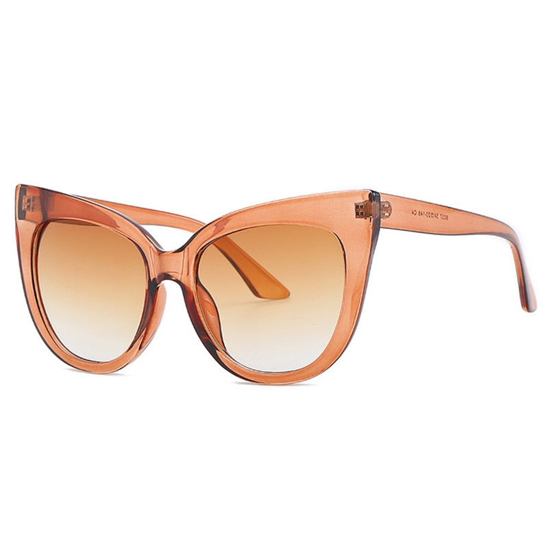 New Brand  Star Style Luxury Sunglasses Women Oversized Cat Eye Sunglasses Female Vintage Round Big Frame Outdoor Sunglass UV400